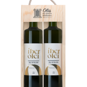 Estuche de madera con dos unidades de Iberolei Cilindrica 750ml