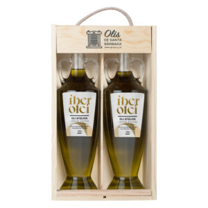 Estuche de madera con dos unidades de Iberolei Anfora 750ml