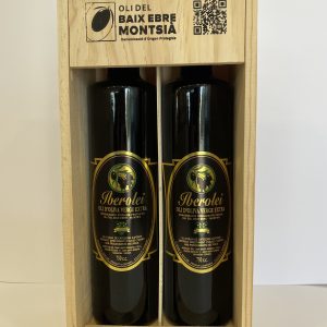 Estuche de madera con dos unidades de Iberolei Cilindrica 750ml