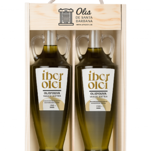 Estuche de madera con dos unidades de Iberolei Anfora 750ml